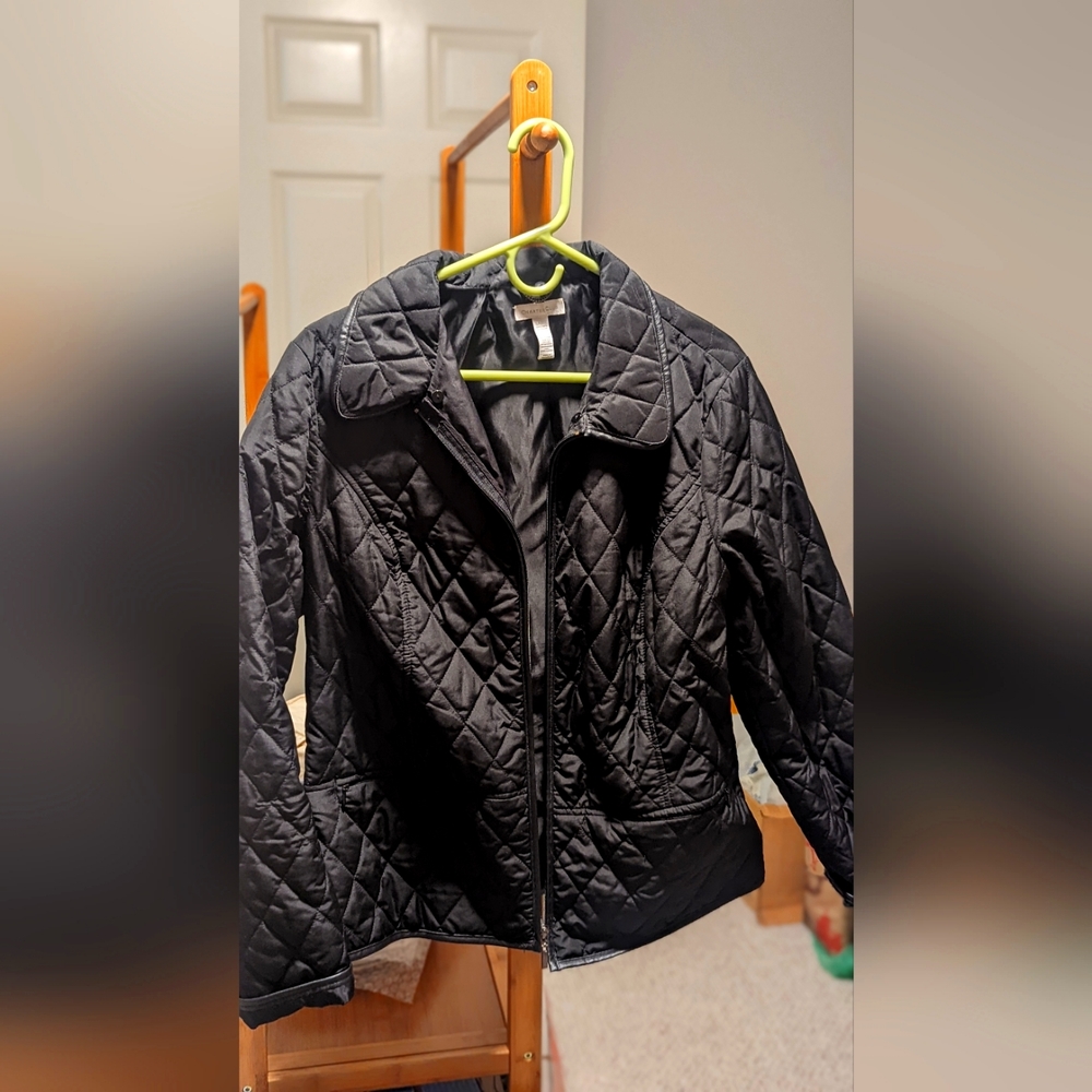 Charter Club black quilted jacket
